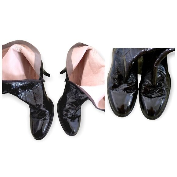 Duro Olowu bordeaux soft patent leather boots size 39 EU, Vintage - Picture 8 of 11